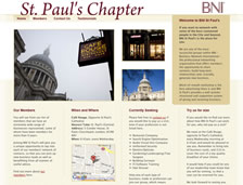 BNI St Paul: web design, front-end development